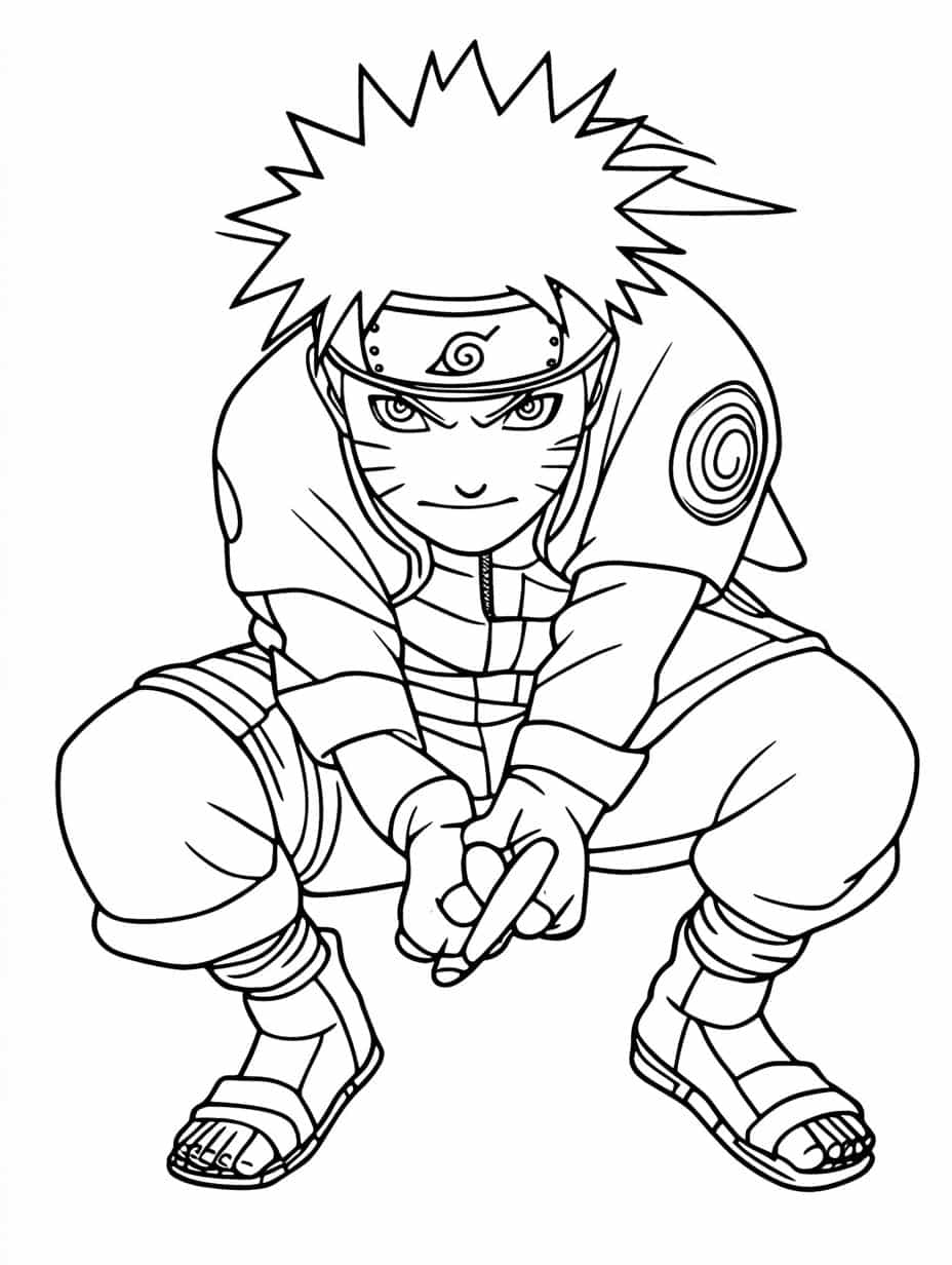 Hokage Naruto Rasensuriken Coloring Pages Simple