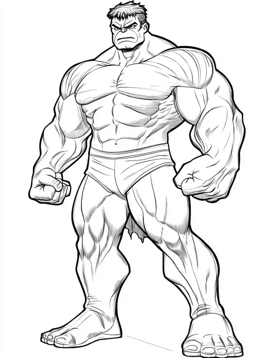 Hulk Coloring Page For Kid Cartoon