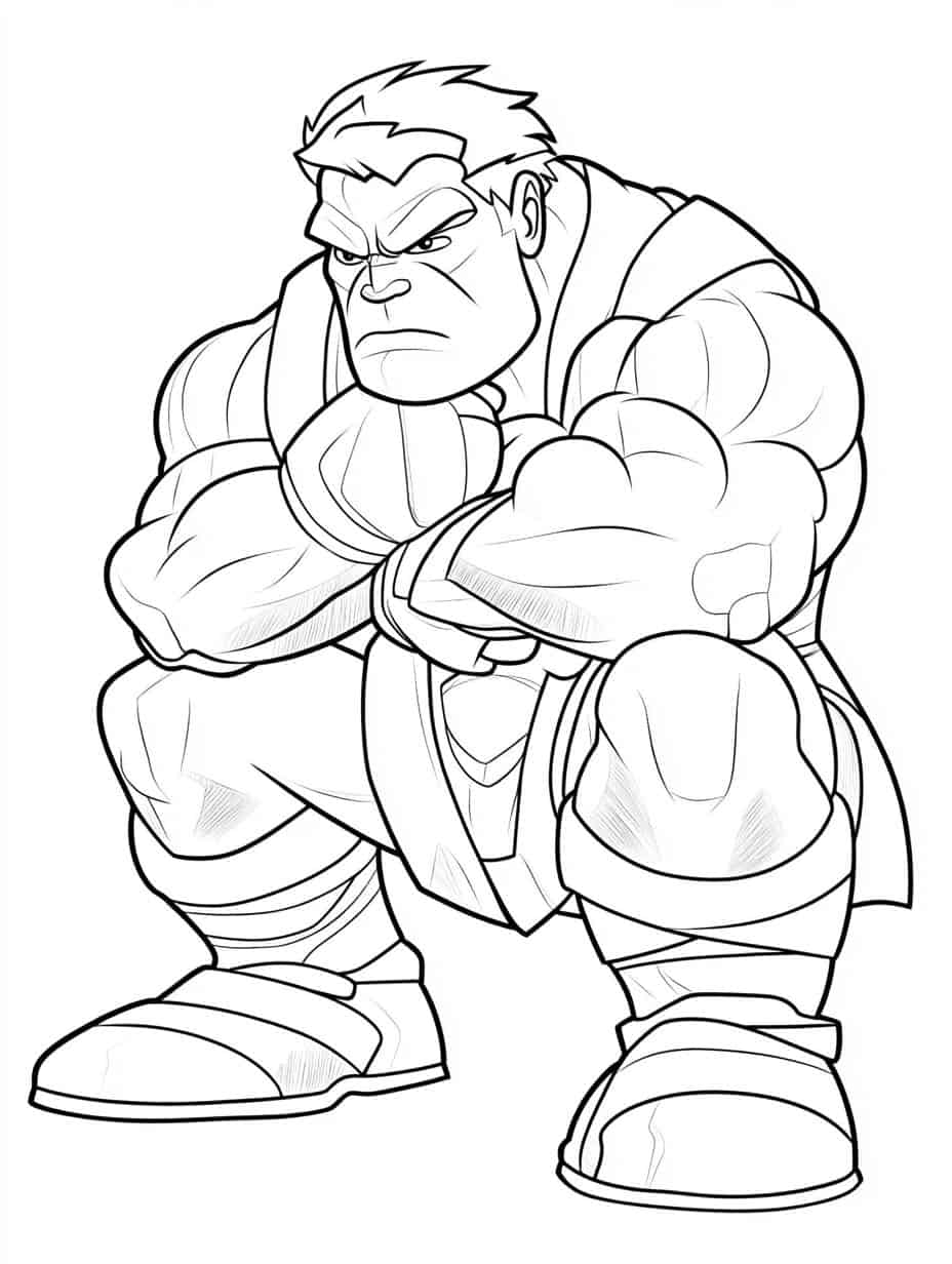 Hulk Sit Down Coloring Pages