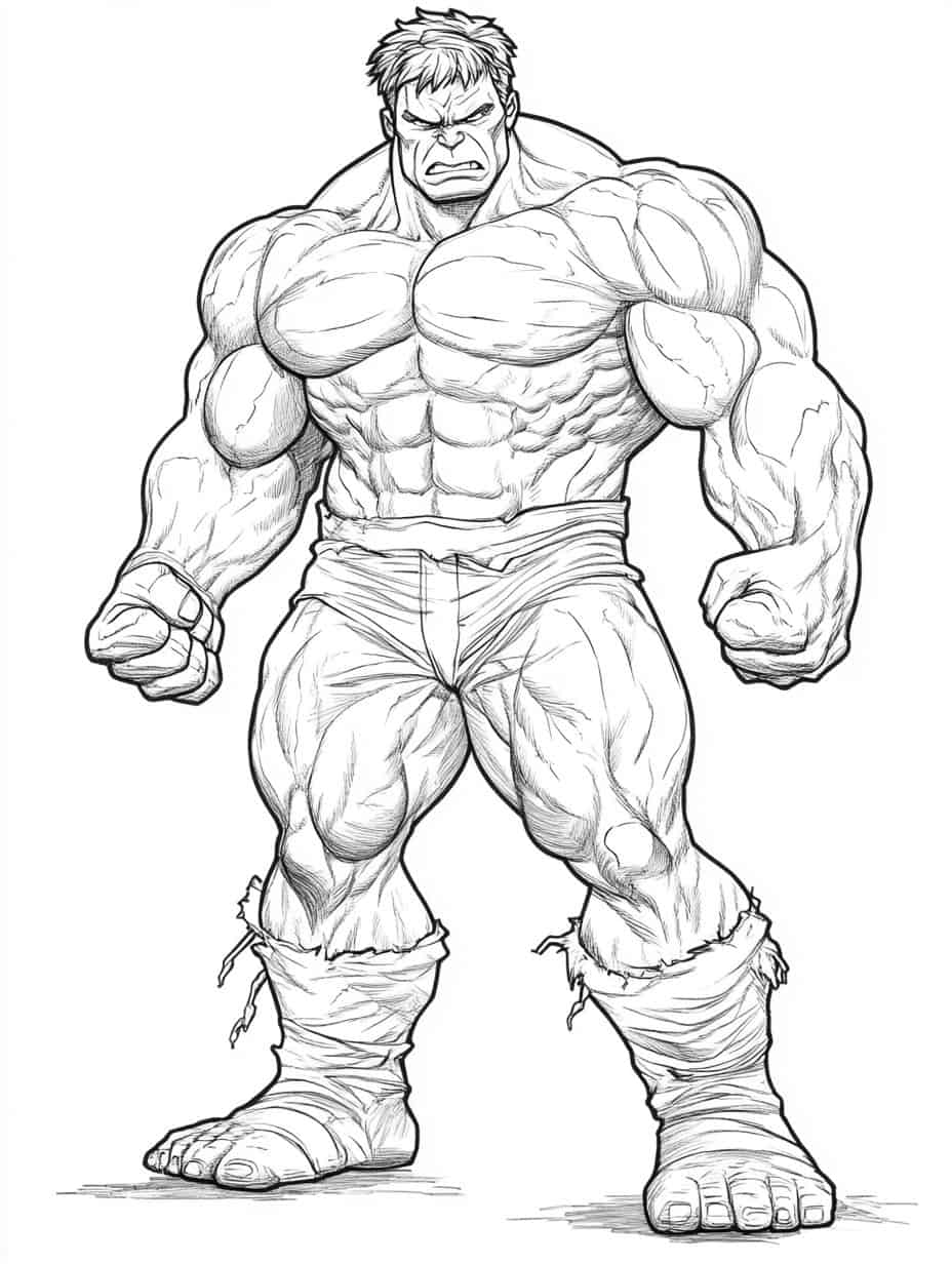 Hulk Transformations Coloring Page