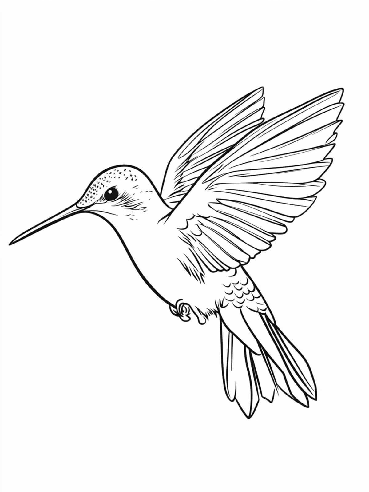 Hummingbird Drinking Nectar Coloring Page