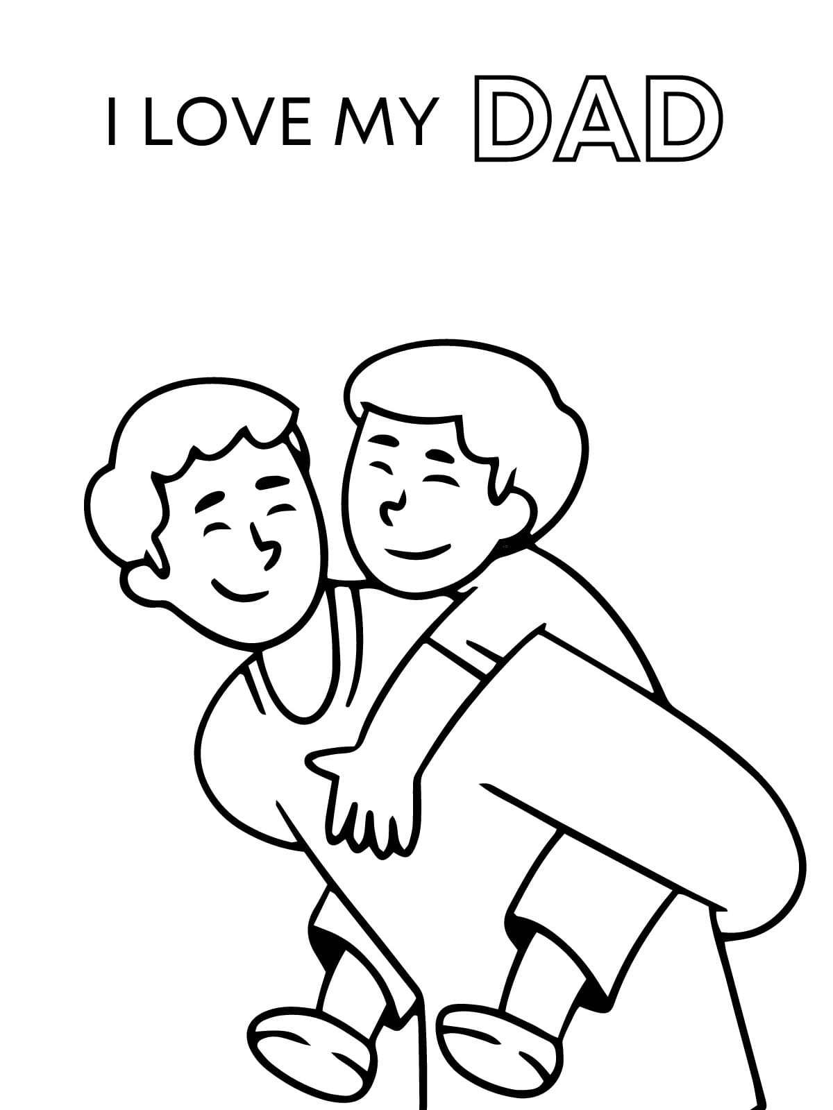 I Love My Dad Coloring Pages For Kids