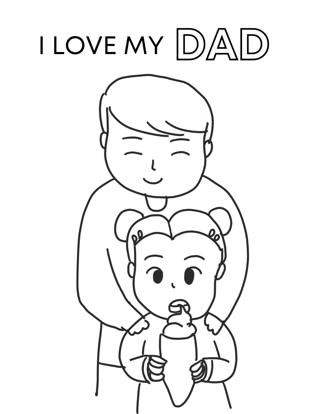 I Love My Dad Coloring Sheets