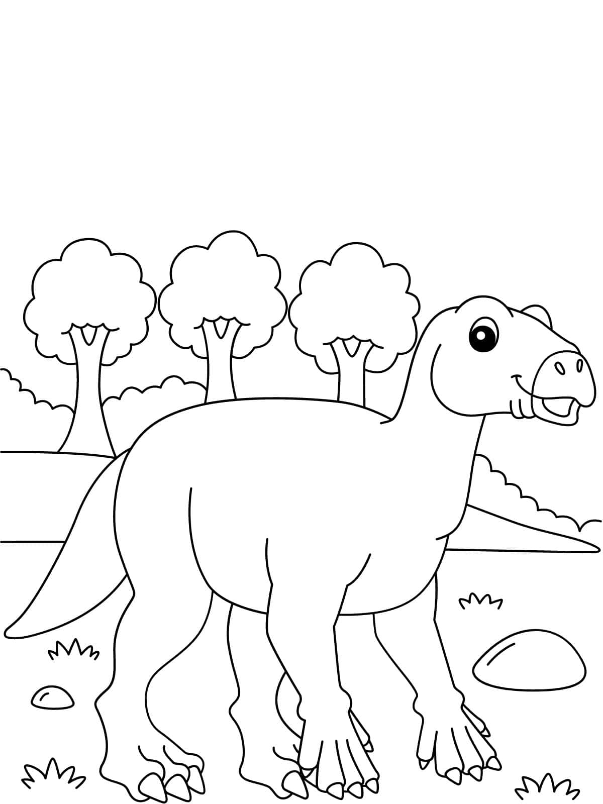 Iguanodon Dinosaur Coloring Sheets For Kids