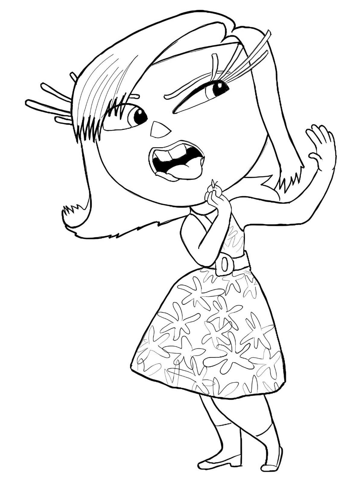 Inside Out Disgust Coloring Sheets For Kids