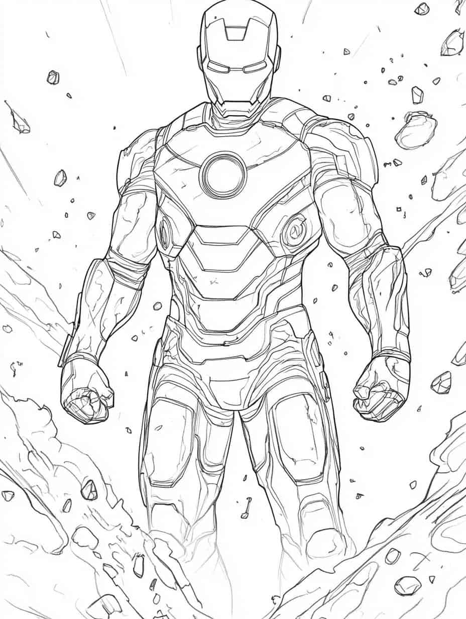 Iron Man In Space Coloring Pages Coloring