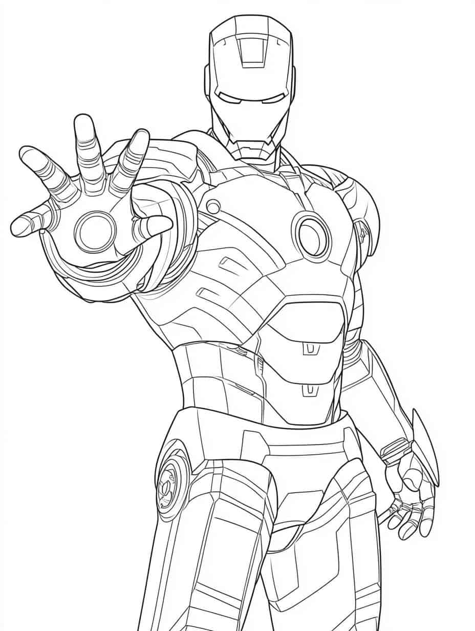 Iron Man Suits And Armor Coloring Page