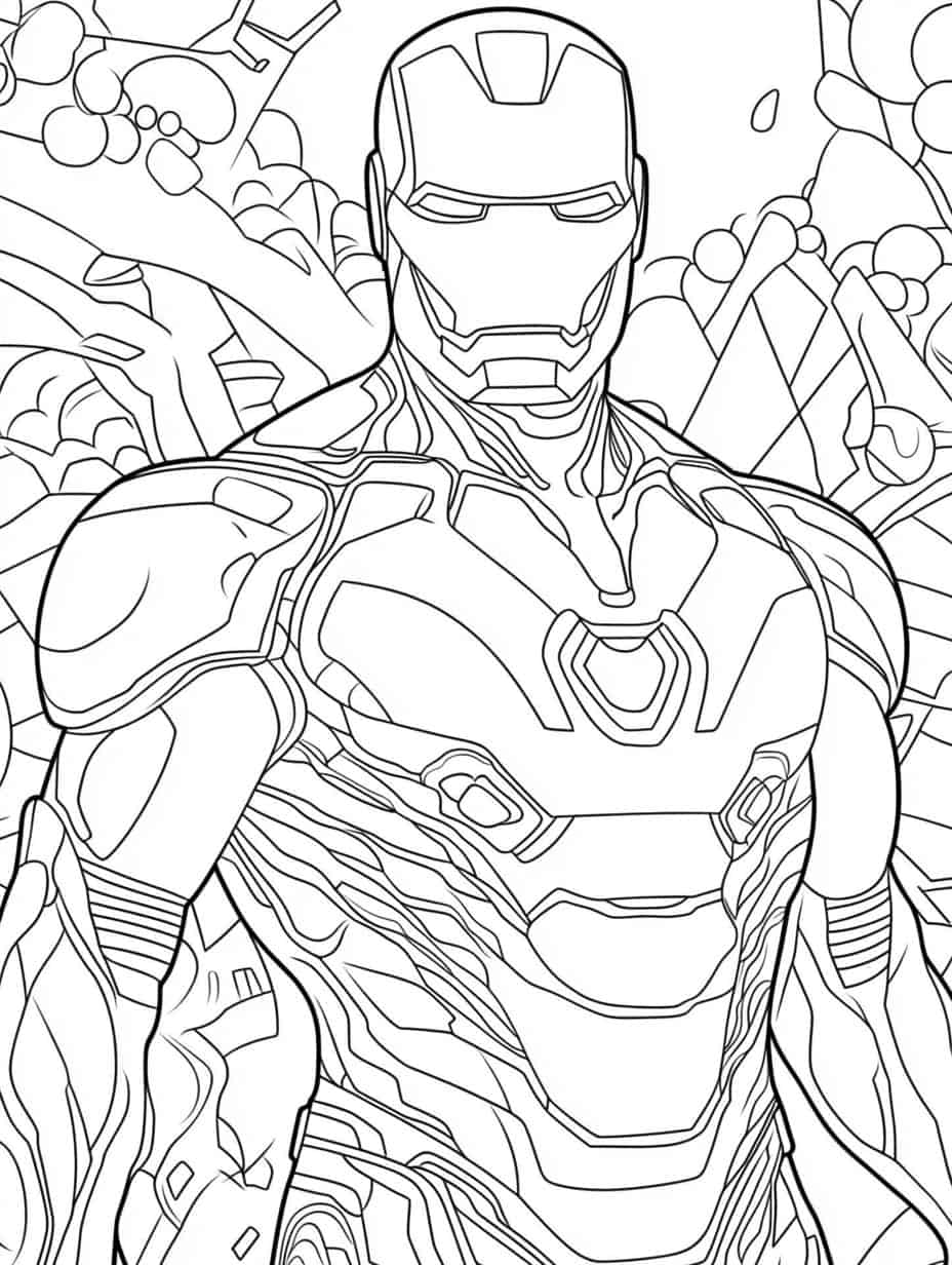 Iron Man With His Armor Display Coloring Pages