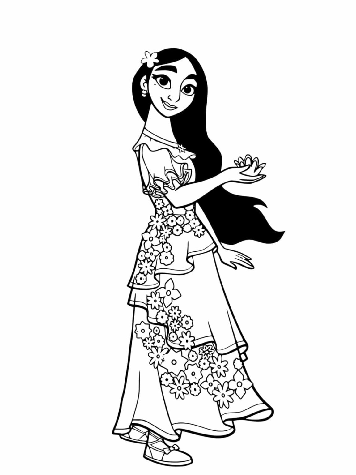 Explore 30 Encanto Coloring Pages - Isabela Madrigal Coloring Pages 1152x1536