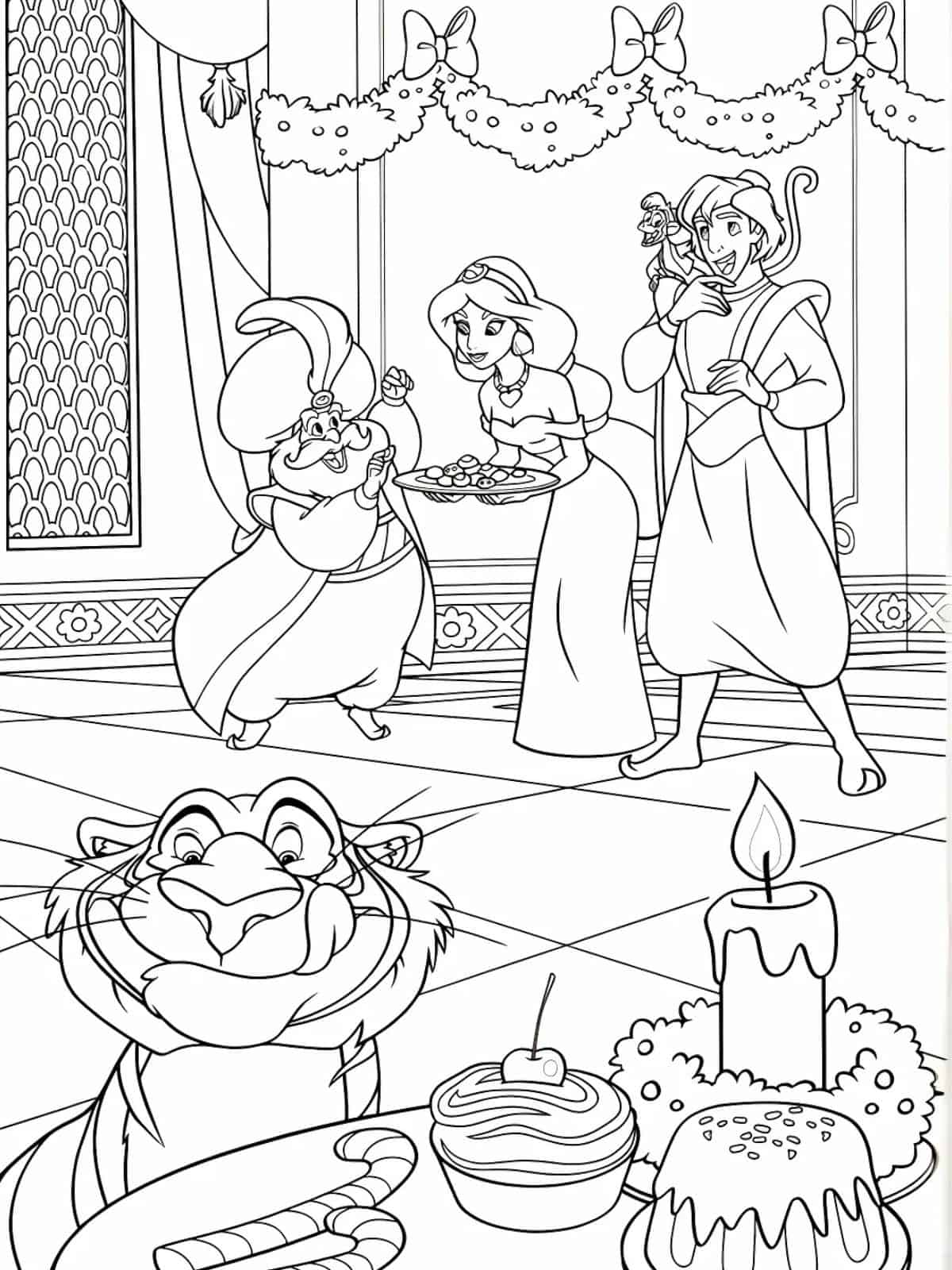 Jasmine Princess And Abu Coloring Pages