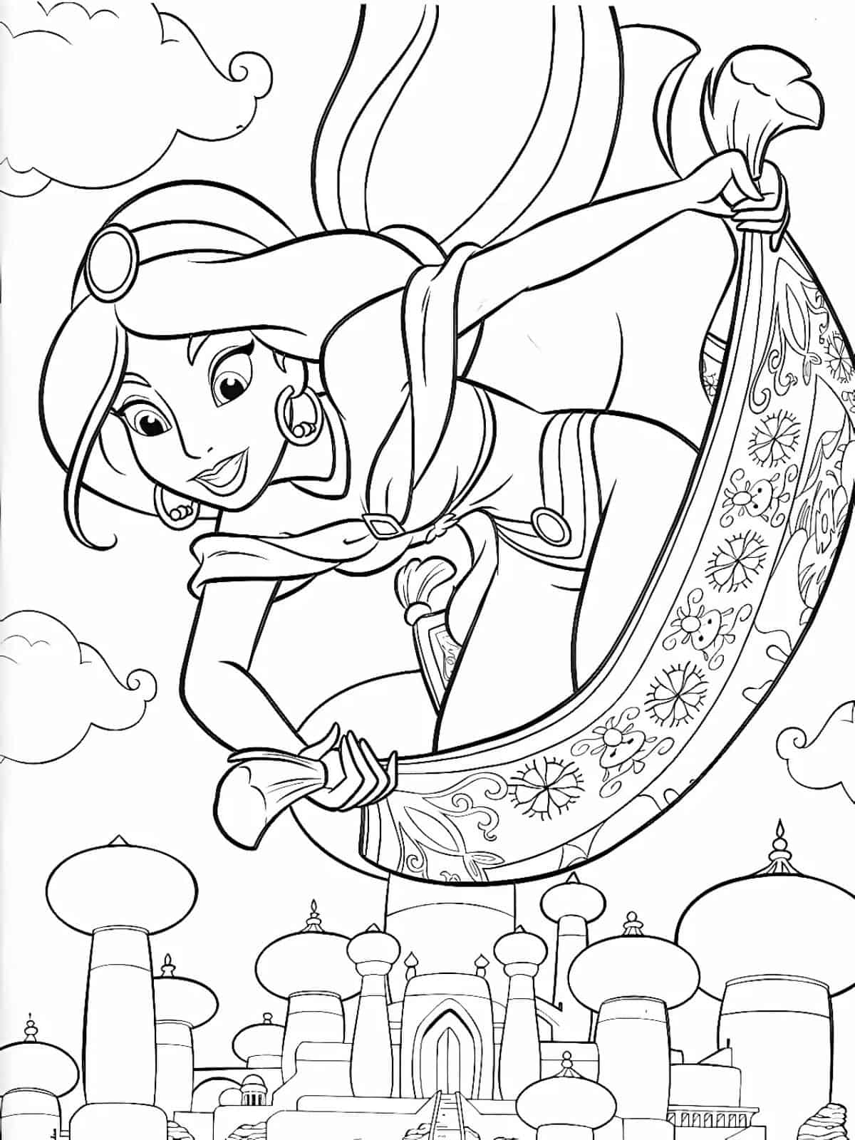 Jasmine Princess Anklet Coloring Pages