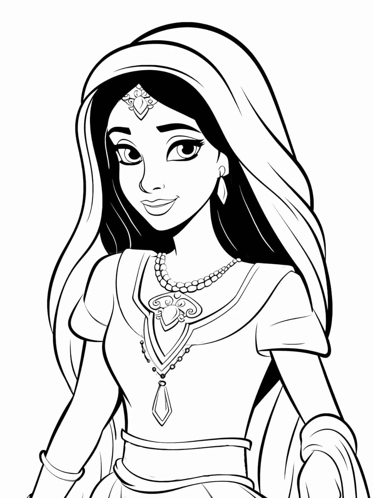 Jasmine Princess Coloring Pages