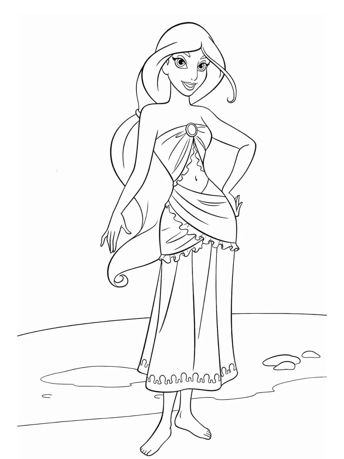 Jasmine Princess Intelligent And Witty Coloring Pages