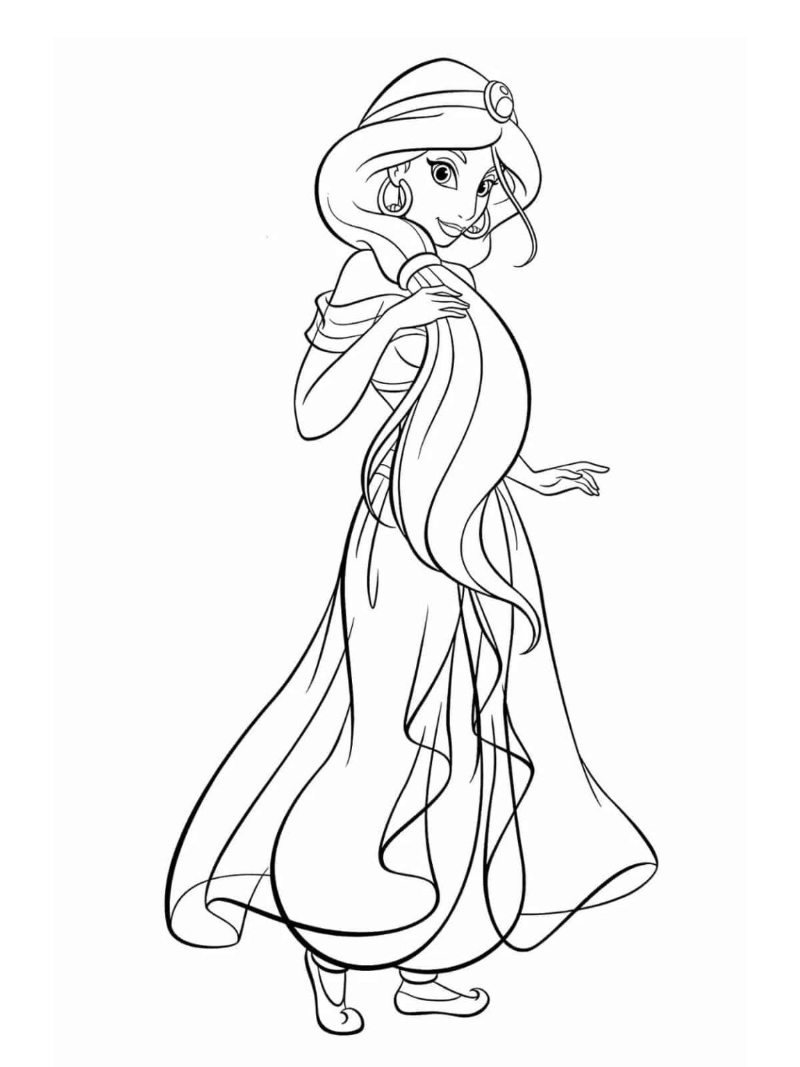30+ Free Printable Jasmine Princess Coloring Pages