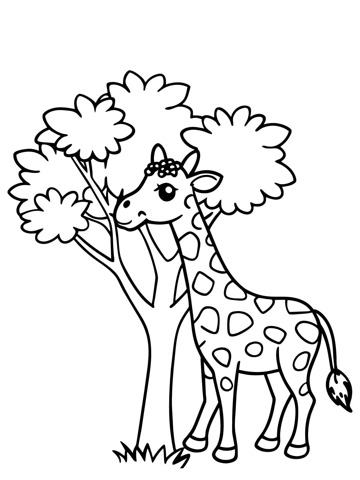 Jungle Themed Giraffe Coloring Sheets