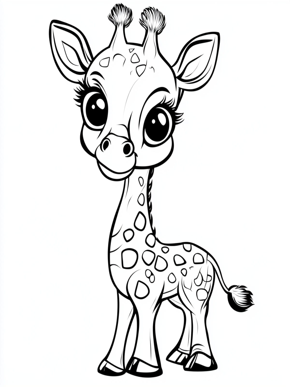 Kawai Giraffe Coloring Pages