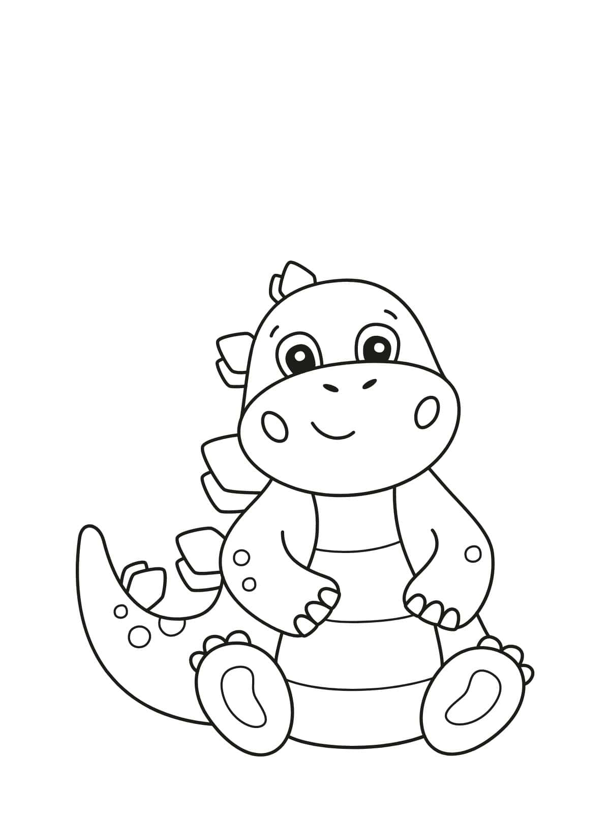 Kawaii Dinosaur Coloring Sheets For Kids