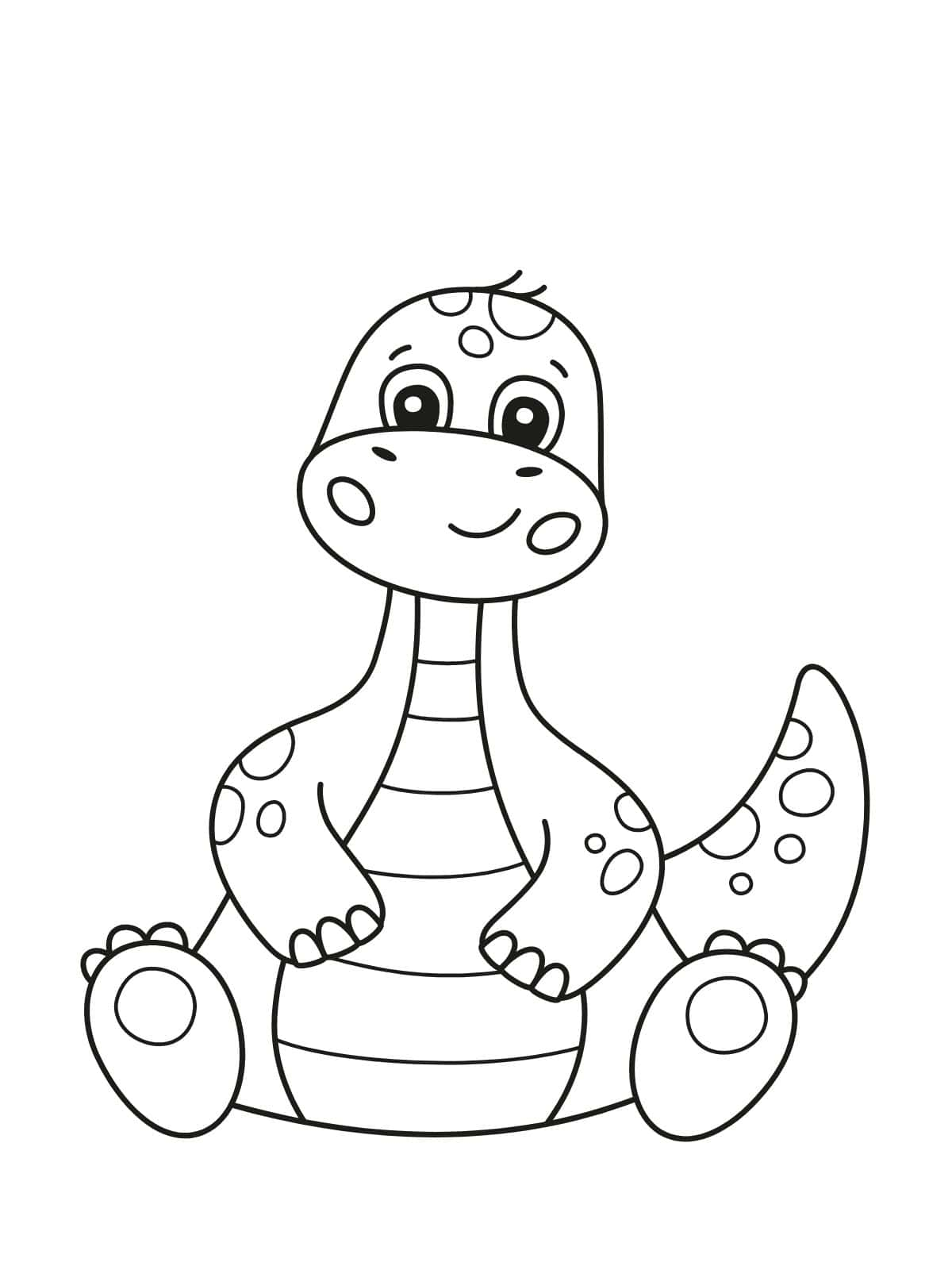 Kawaii Dinosaur Coloring Sheets For Kids