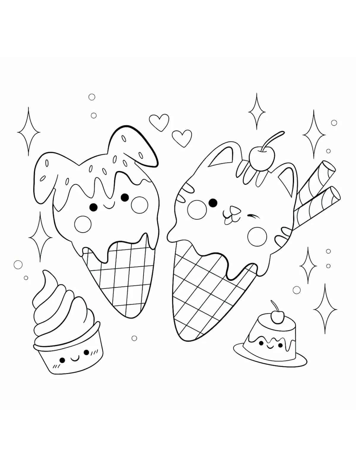 Kawaii Food Coloring Pages