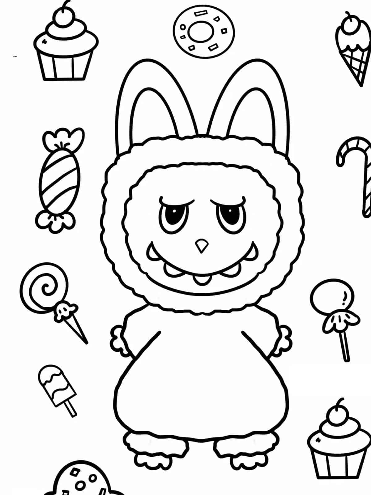 Kawaii Labubu Coloring Pages For Kids