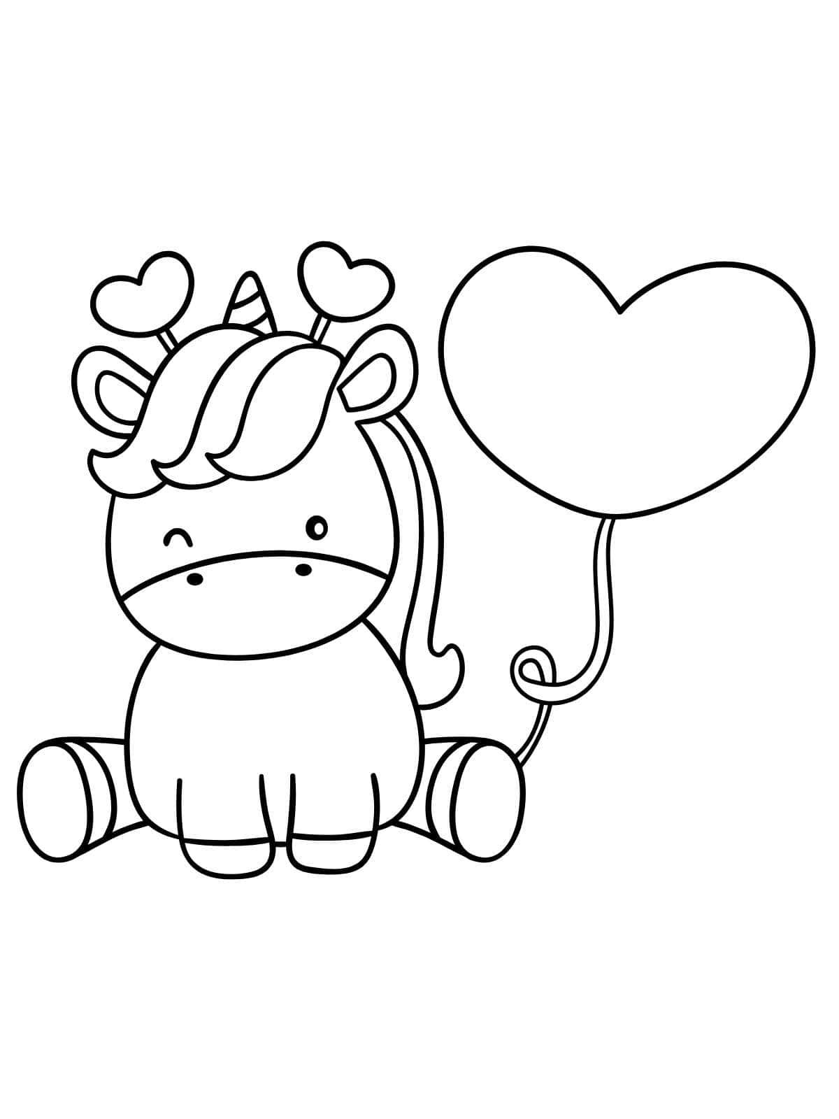 Kawaii Unicorn Coloring Pages For Kids