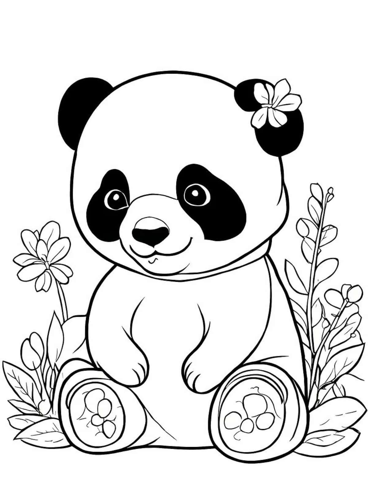 Kindergarten Panda Coloring Pages