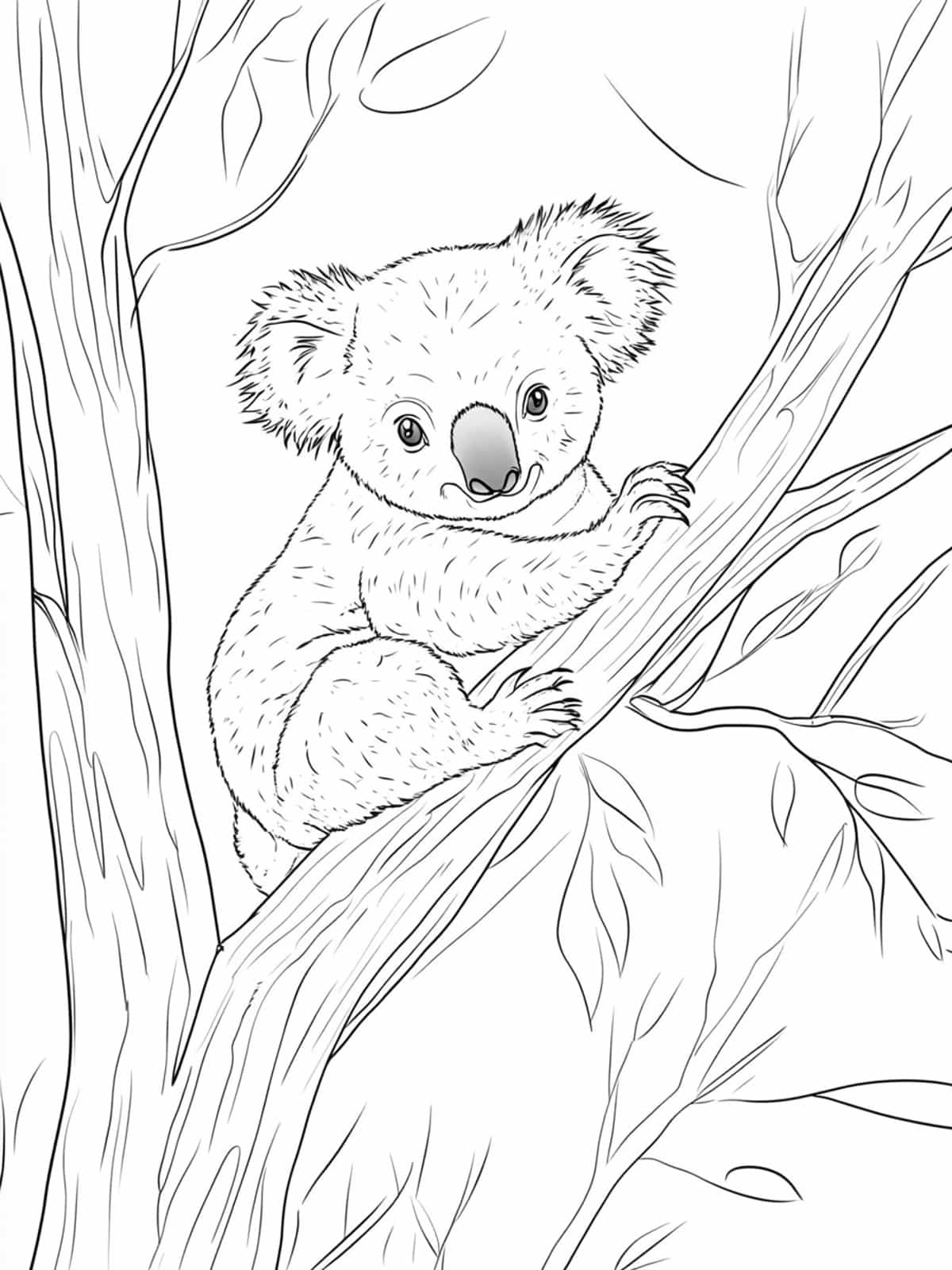 Koala And Other Australian Animals Coloring Pages