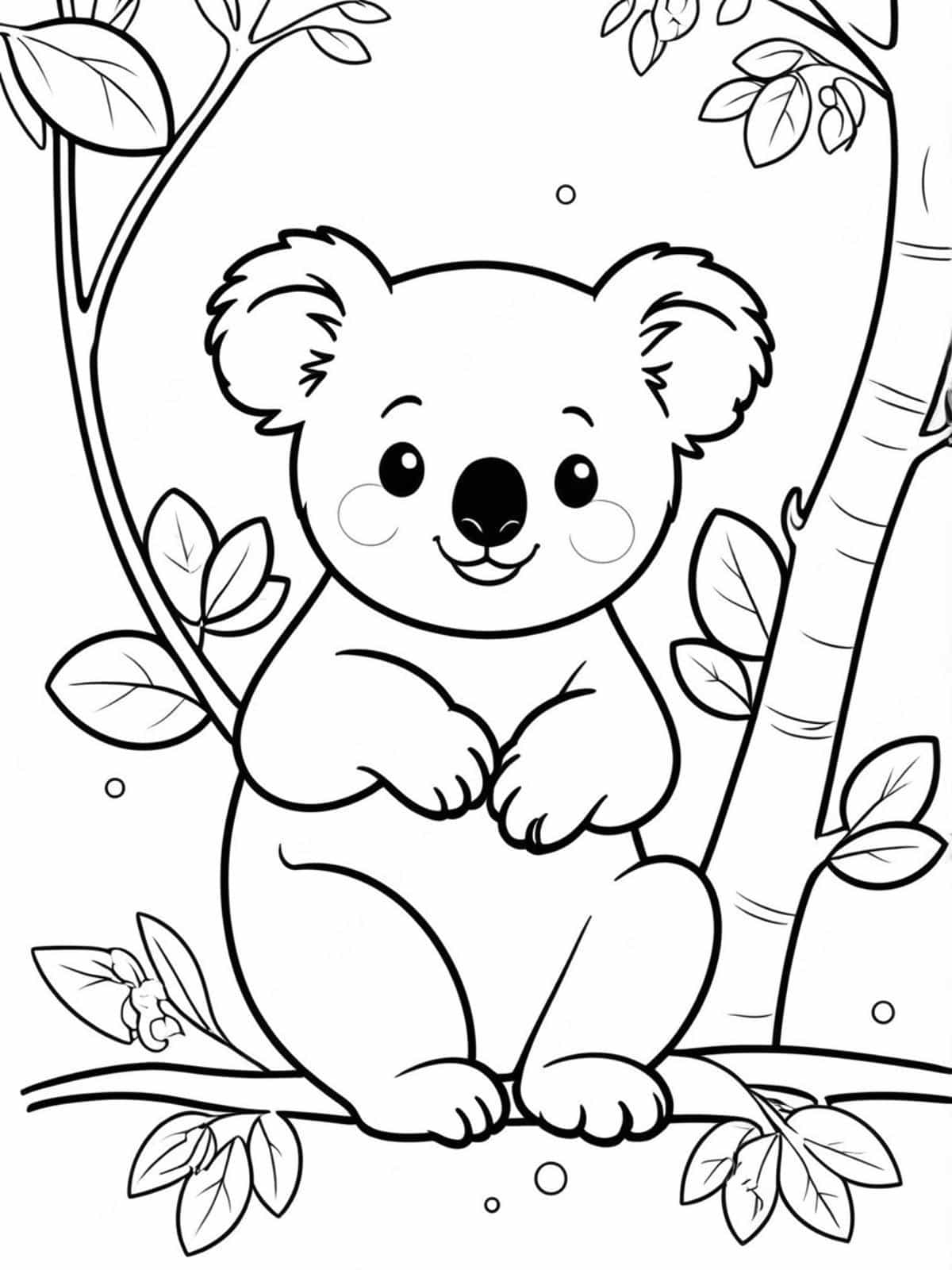 Koala In Different Seasons Coloring Pages