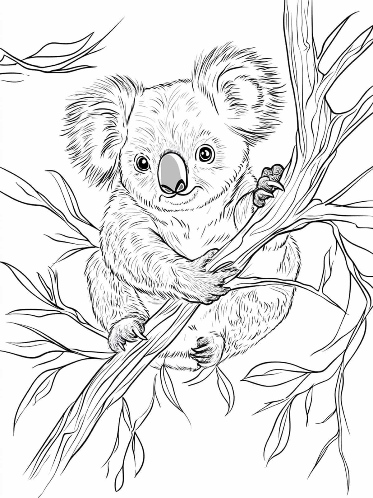 Koala In Different Seasons Spring Summer Fall Winter Coloring Pages