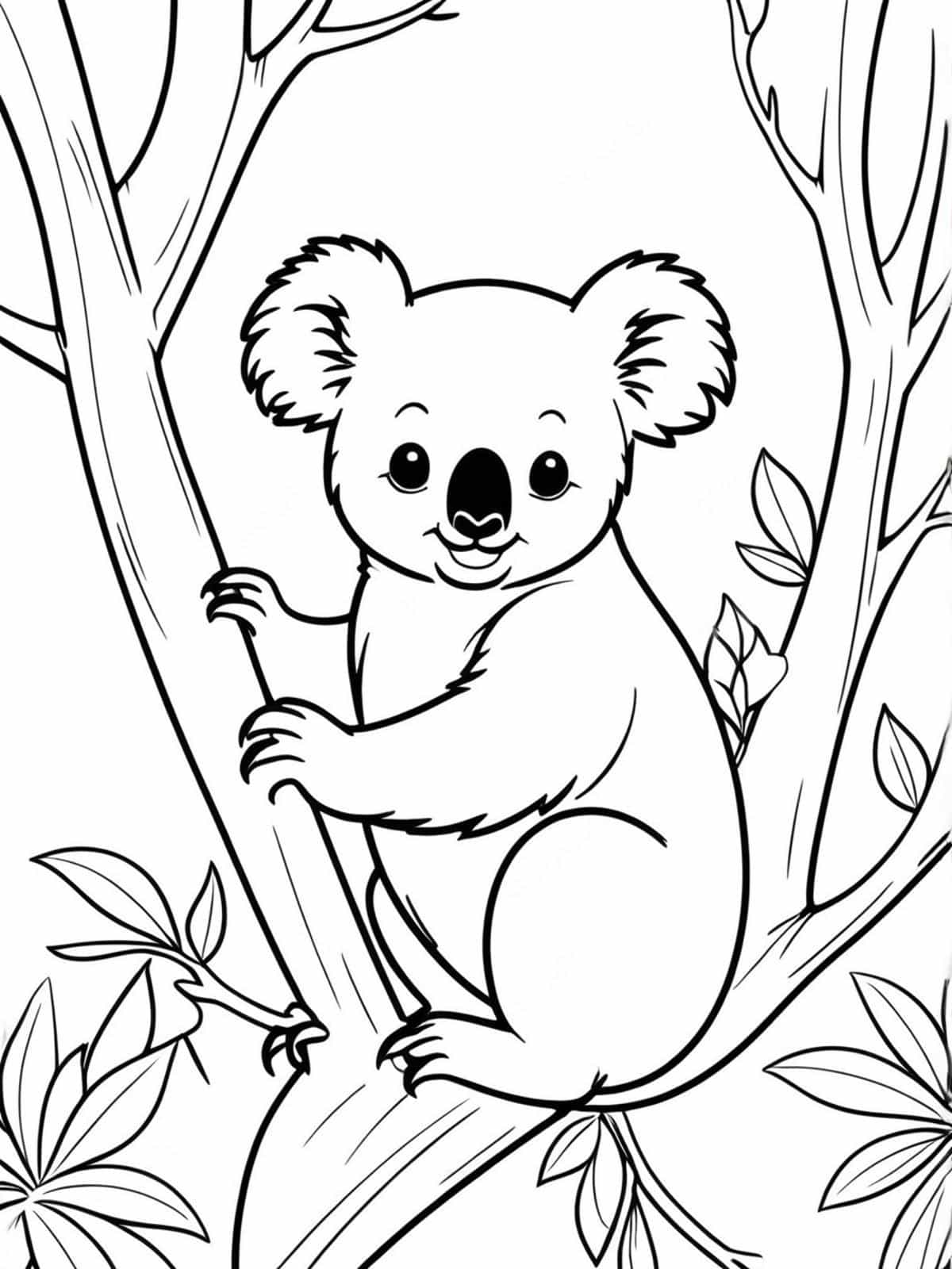 Koala In The Australian Outback Coloring Pages