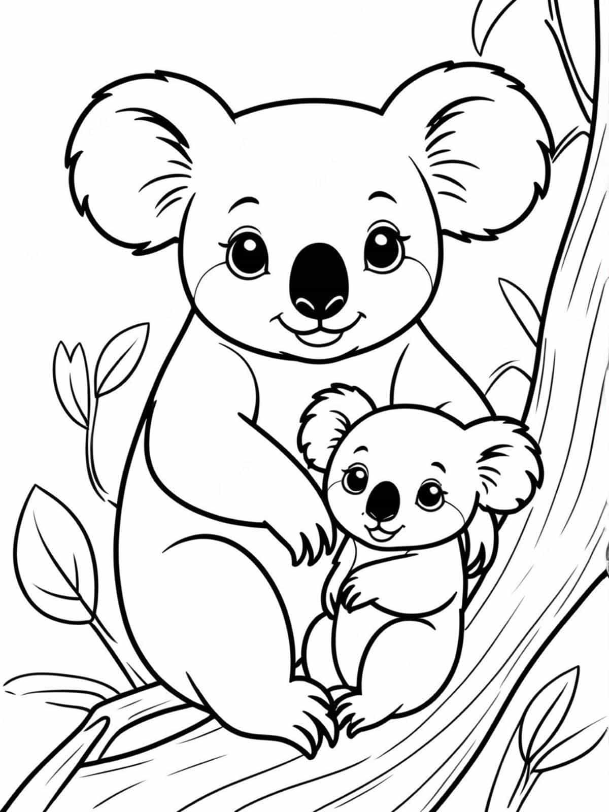 Koala With Its Baby Joey Coloring Pages