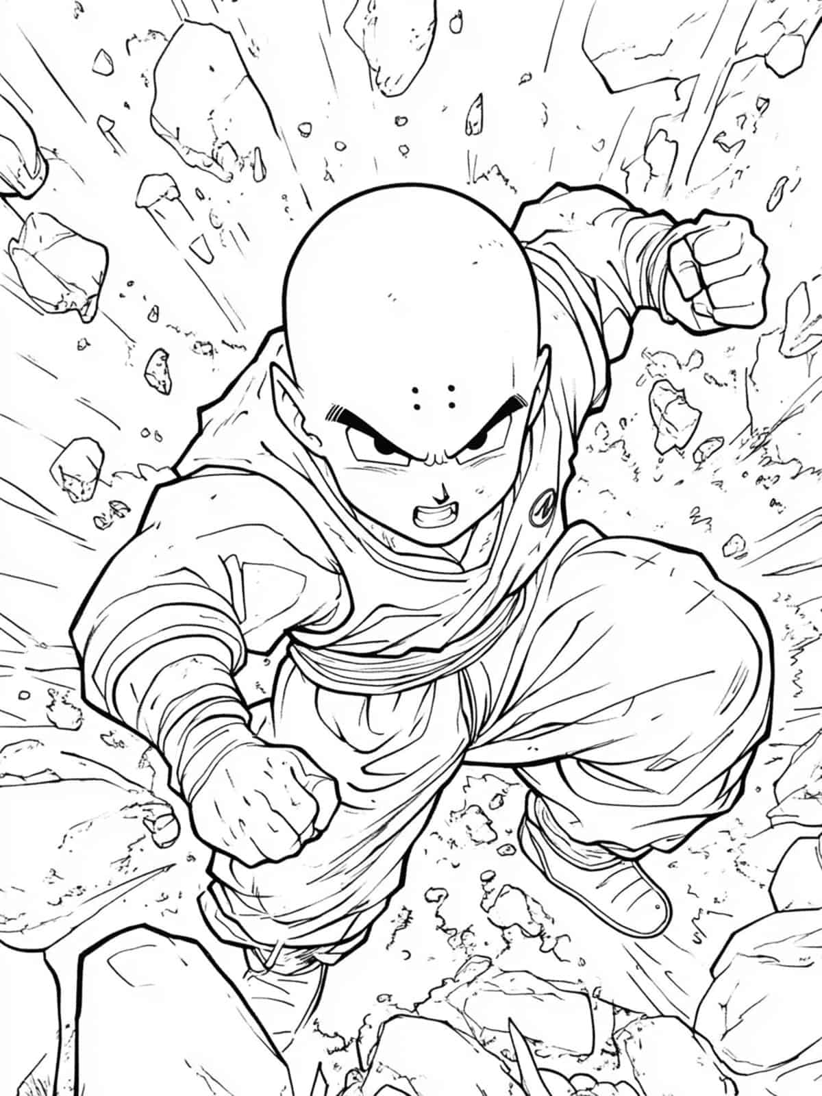 Krillin In Dragon Ball Z Coloring Pages