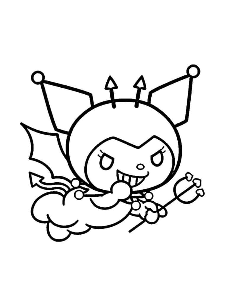 Kuromi Fly Coloring Pages