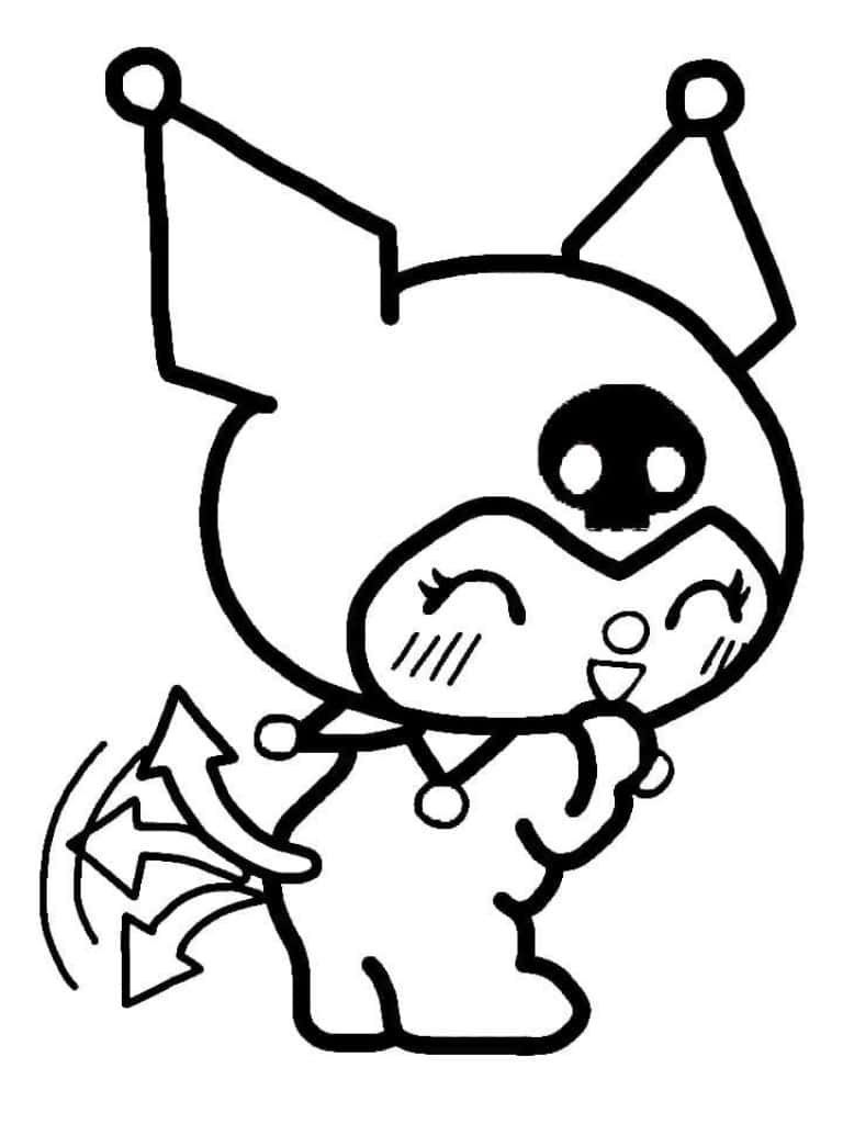 Kuromi Is Happy Coloring Pages