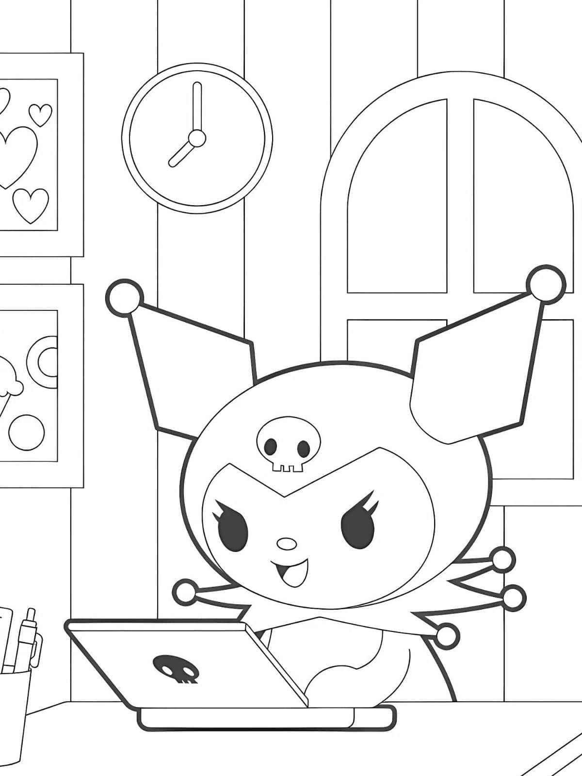 Kuromi Work Coloring Pages