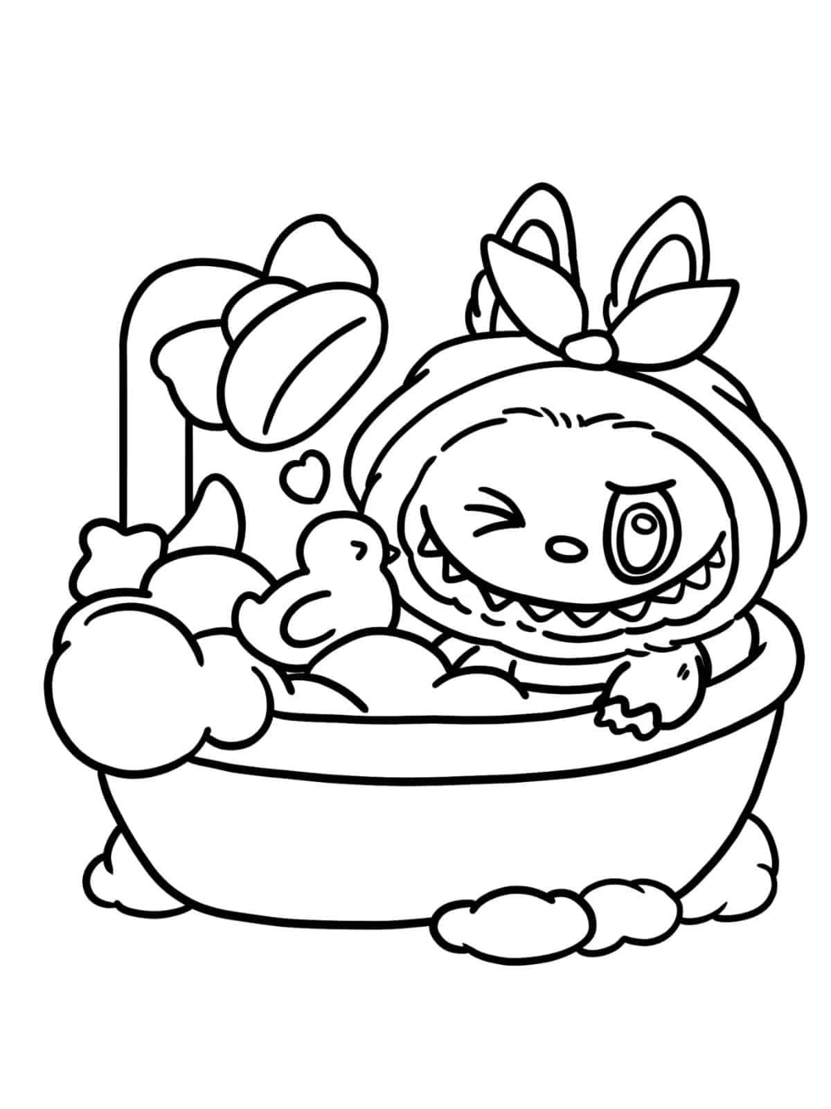 Labubu Bathroom Coloring Pages For Kids