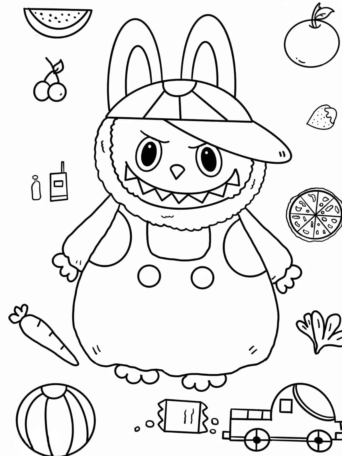 Labubu Coloring Sheet For Kids