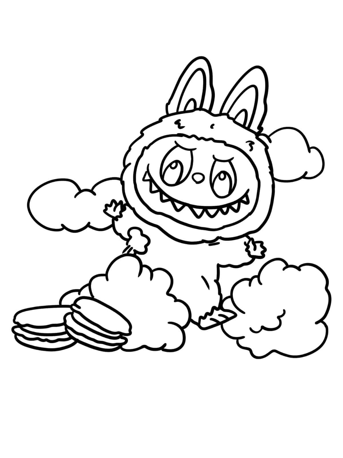 Labubu Easy Coloring Pages For Kids