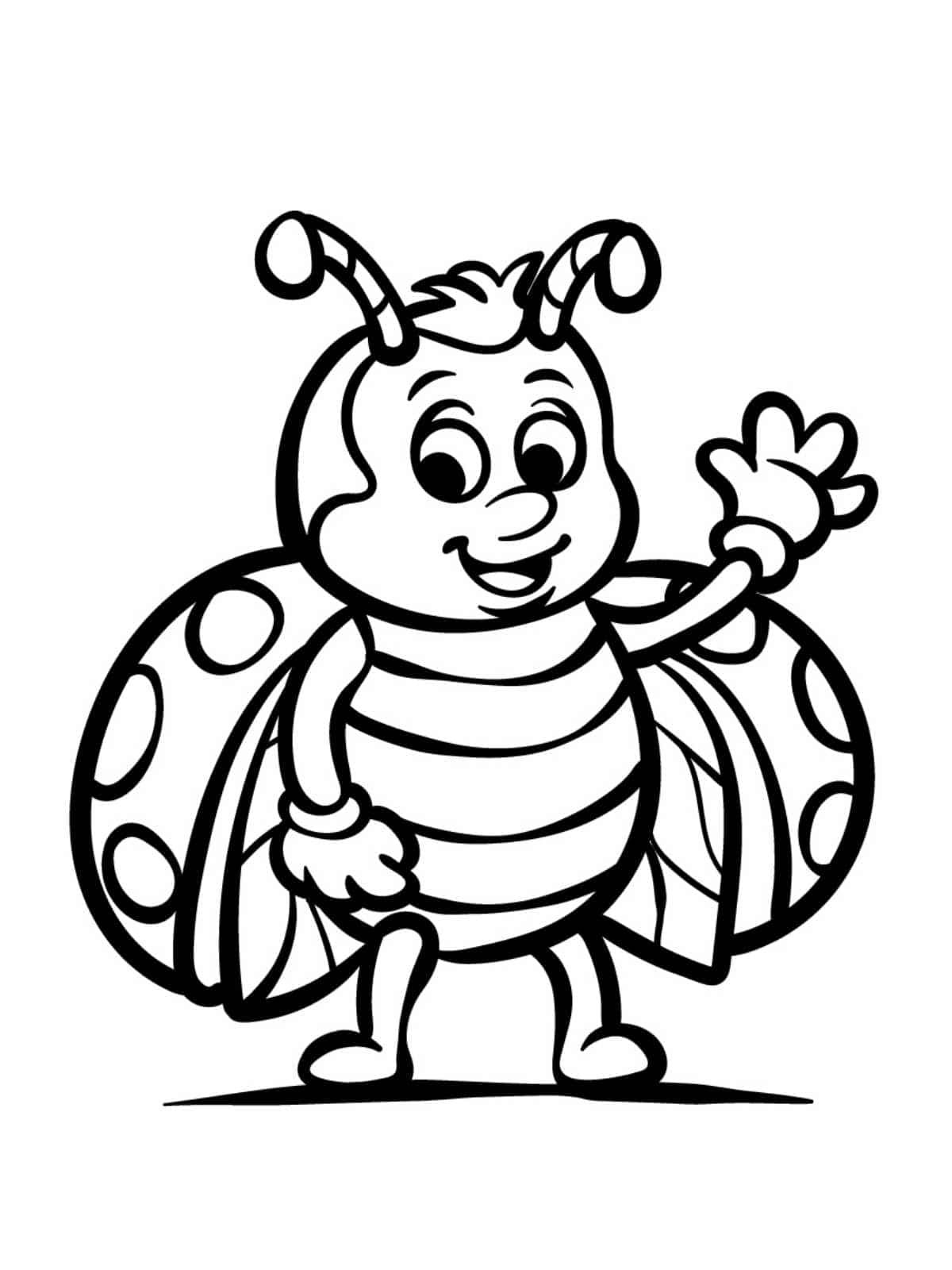 Ladybug Crawling Coloring Page