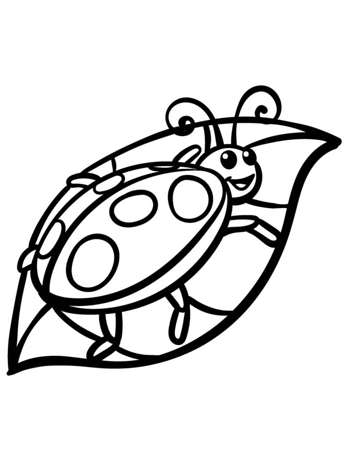 Ladybug Eating Pollen Coloring Page