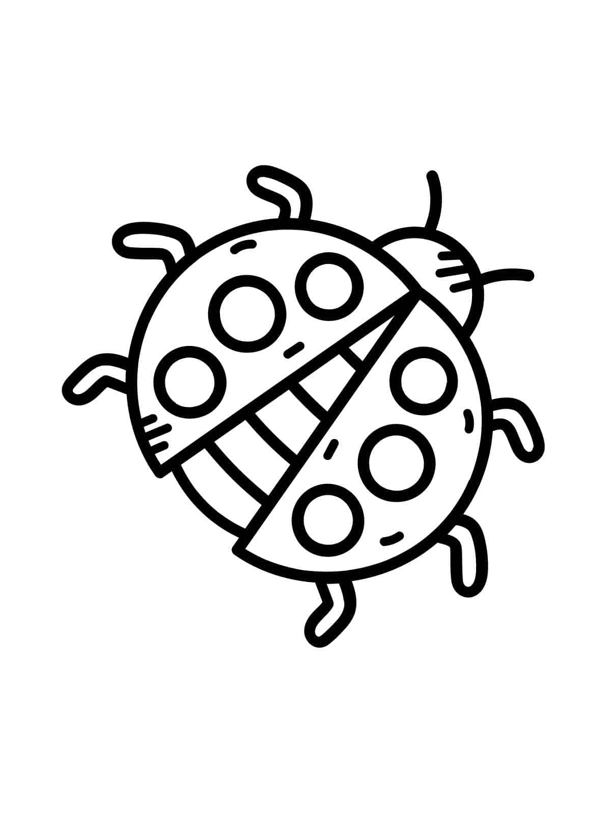 Ladybug In Garden Coloring Page