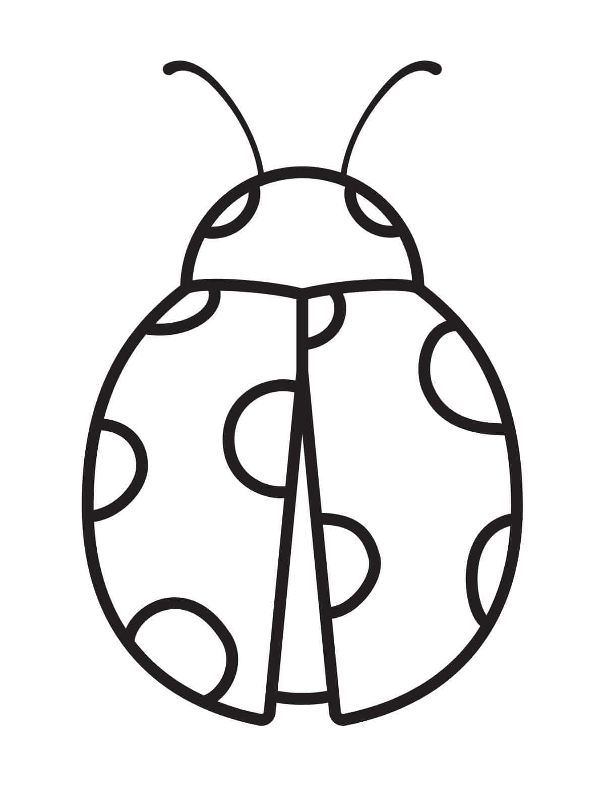 Ladybug In Nature Coloring Page