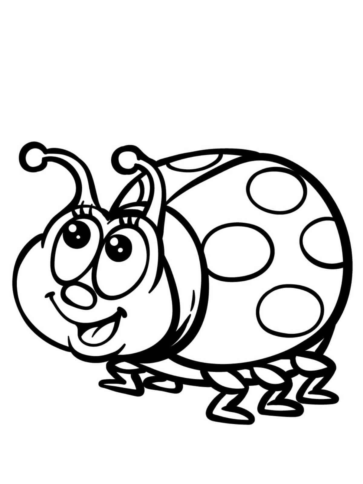 Ladybug Playing Coloring Page