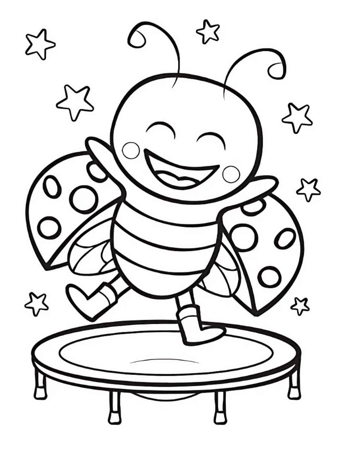 Ladybug With Black And Red Coloring Page