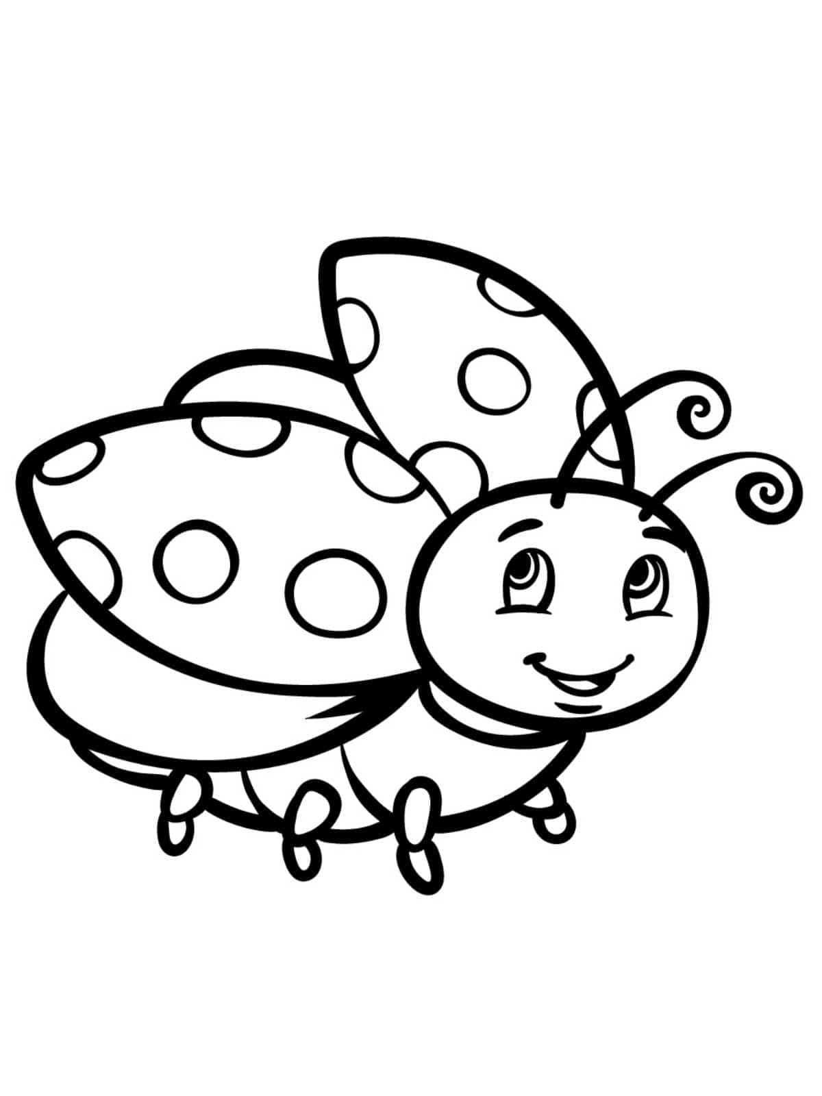 Ladybug With Sunlight Coloring Page