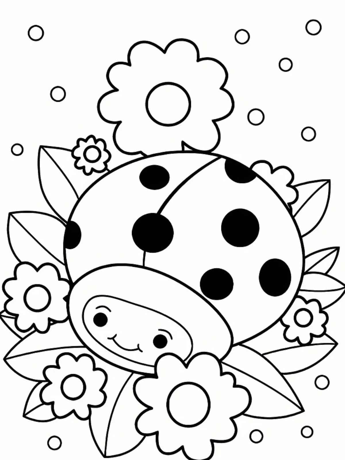 Ladybug With Wings Coloring Page