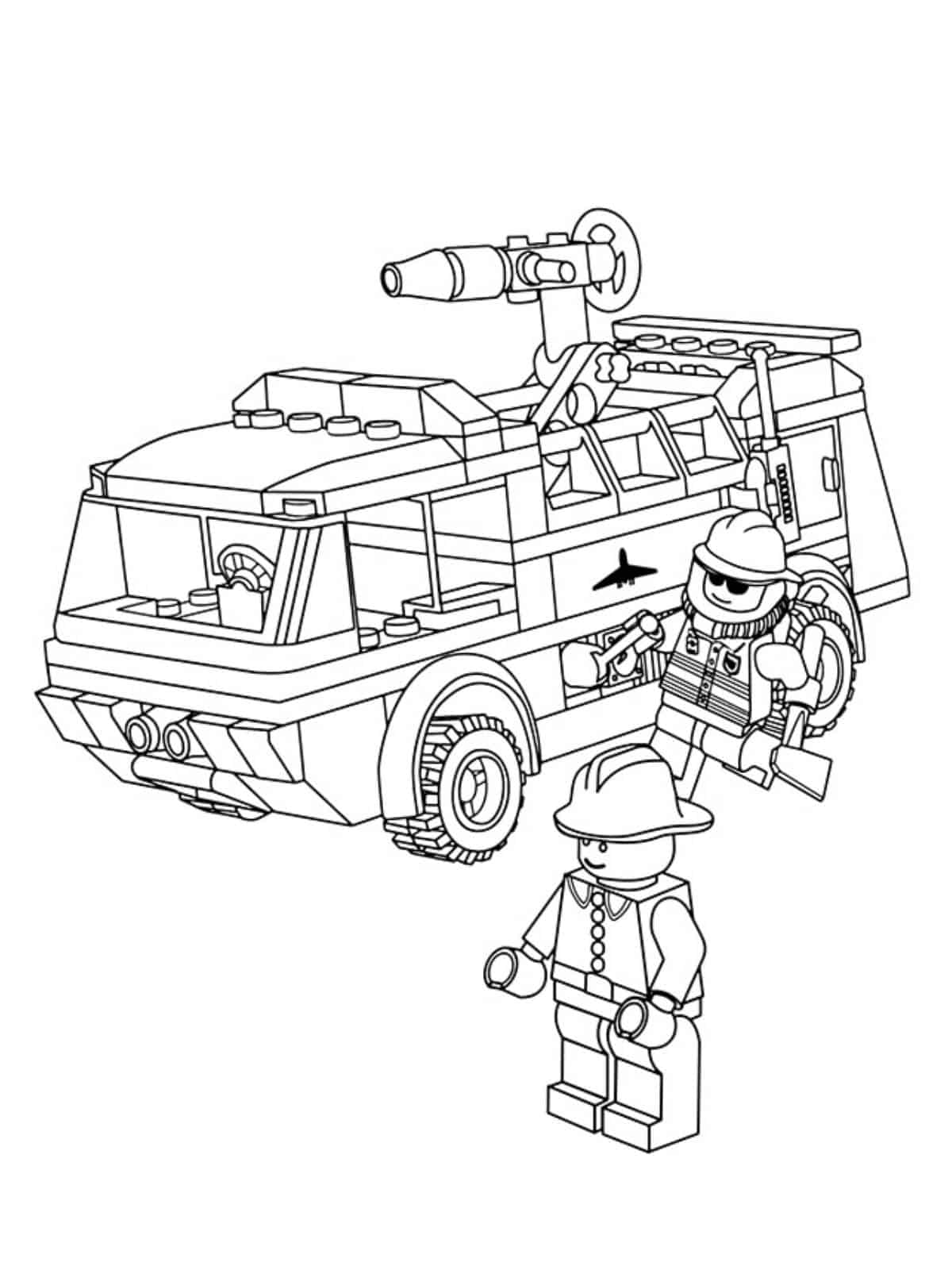 Lego Fire Truck Coloring Pages