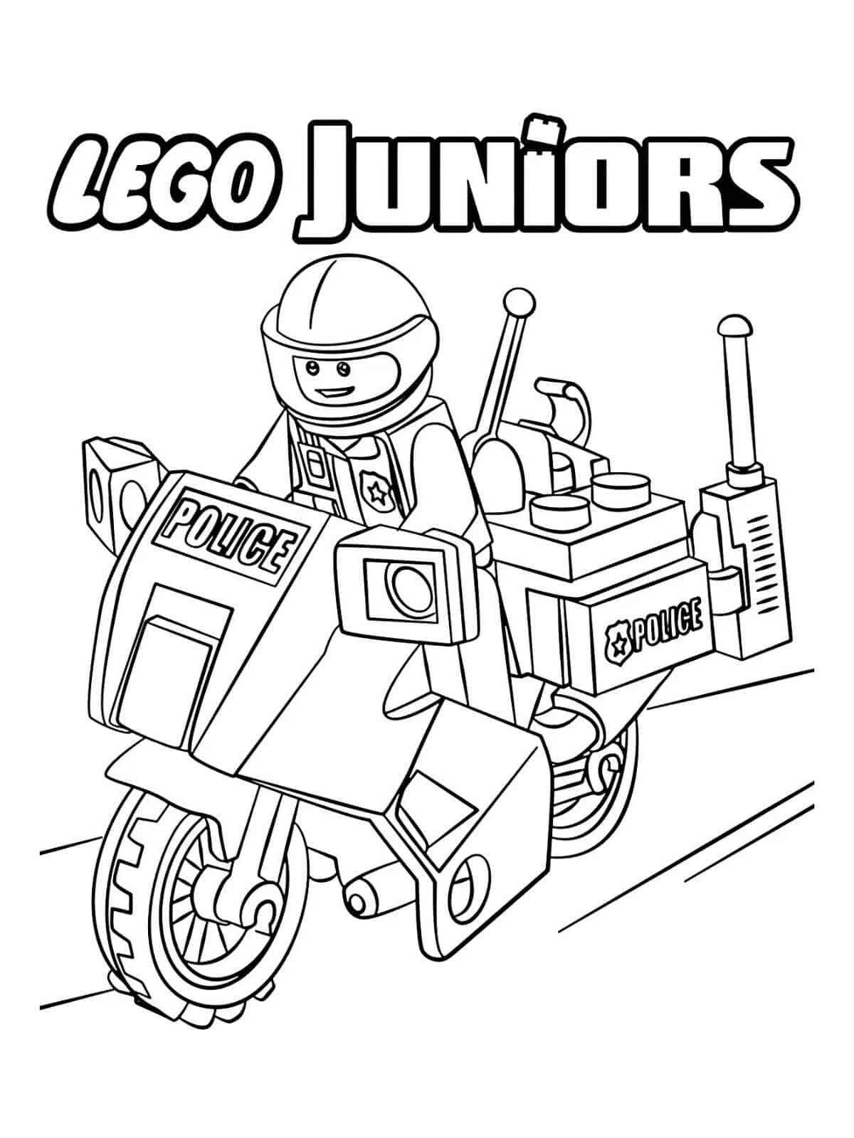 Lego Policeman On Motorbike Coloring Pages