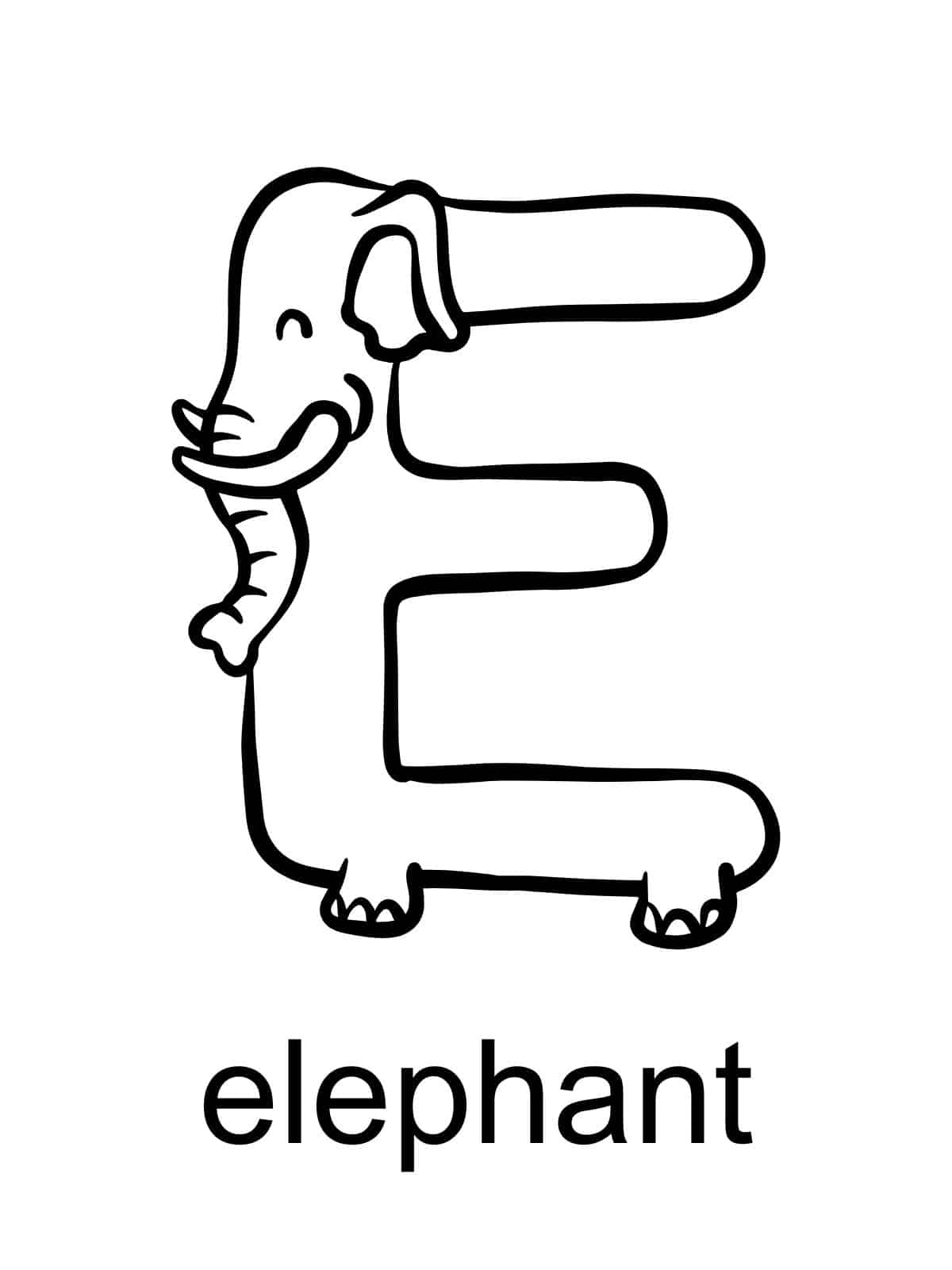 Letter E Coloring Pages