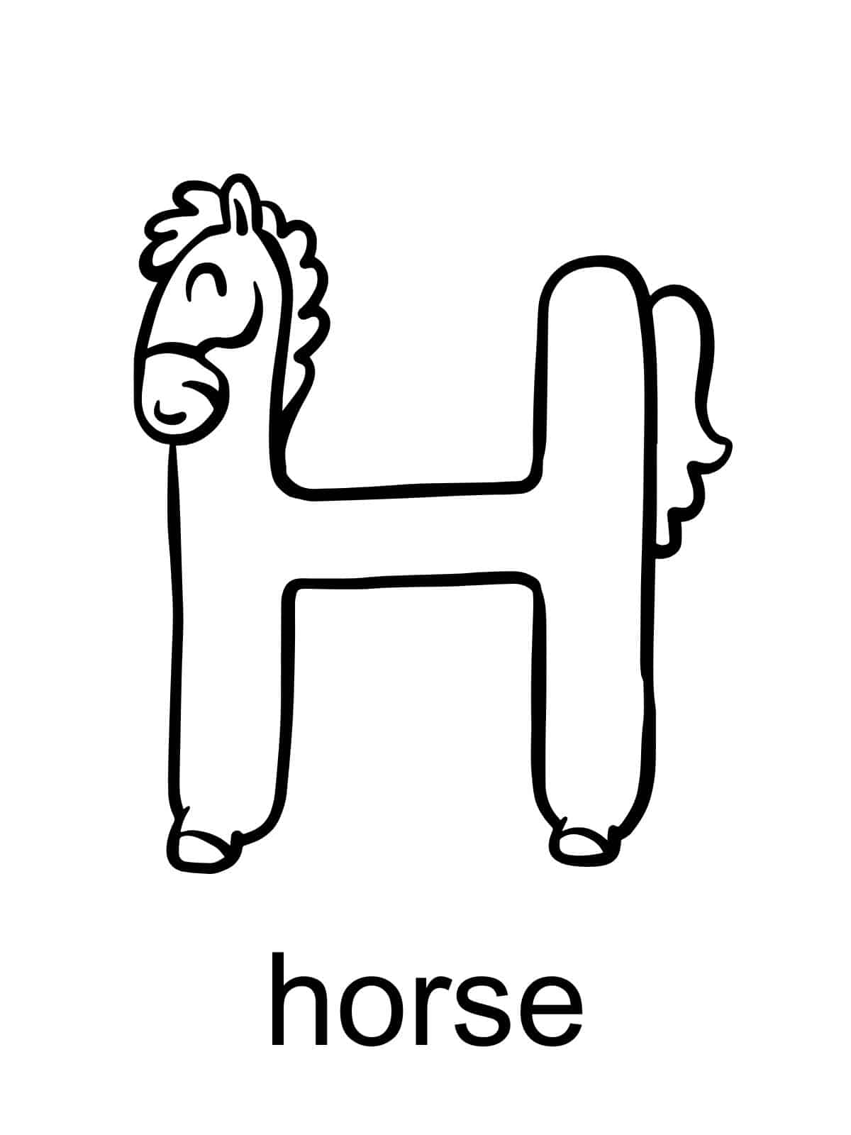 Letter H Coloring Pages